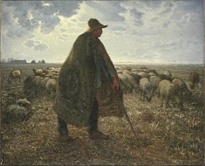 shepherd tending his flock jean françois millet